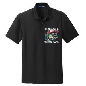 Dont Be A Dumb Bass Funny Fishing Dad Bass Fish Gift Dry Zone Grid Polo