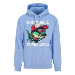 Dont Be A Dumb Bass Funny Fishing Dad Bass Fish Gift Unisex Surf Hoodie