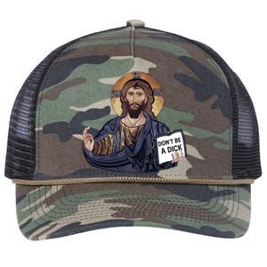 Don't Be A Dick Jesus Book Funny Gift Retro Rope Trucker Hat Cap