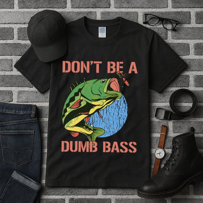 Dont Be A Dumb Bass Funny Fishing Dont Be A Dumb Bass Love Tall T-Shirt