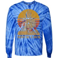 Dont Be A Dick Gift Funny Buddha Gift Vintage Distressed Gift Tie-Dye Long Sleeve Shirt