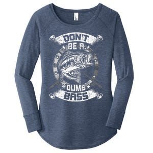 DonT Be A Dumb Bass Fly Bass Fishing Women's Perfect Tri Tunic Long Sleeve Shirt