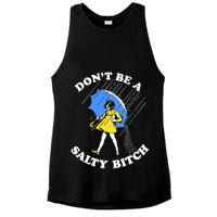 Don't Be A Salty B.i.t.c.h Funny Meme Quote Girl In Rain Ladies PosiCharge Tri-Blend Wicking Tank