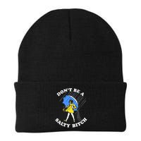 Don't Be A Salty B.i.t.c.h Funny Meme Quote Girl In Rain Beanie