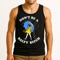 Don't Be A Salty B.i.t.c.h Funny Meme Quote Girl In Rain Tank Top