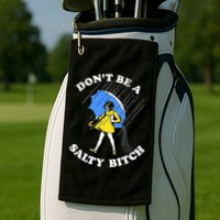 Don't Be A Salty B.i.t.c.h Funny Meme Quote Girl In Rain Golf Towel