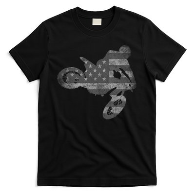 Dirt Bike American Flag Motocross Enduro T-Shirt