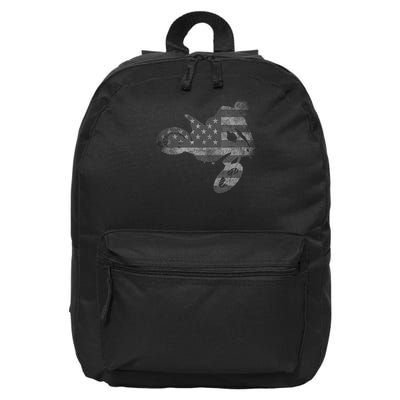 Dirt Bike American Flag Motocross Enduro 16 in Basic Backpack