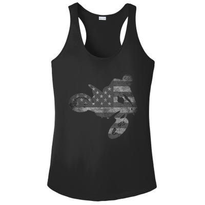 Dirt Bike American Flag Motocross Enduro Ladies PosiCharge Competitor Racerback Tank
