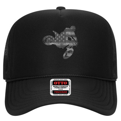 Dirt Bike American Flag Motocross Enduro Trucker Hat