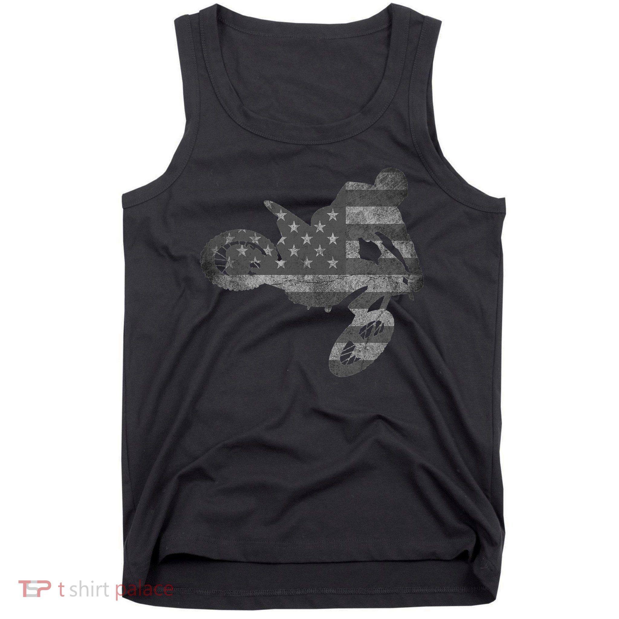 Dirt Bike American Flag Motocross Enduro Tank Top