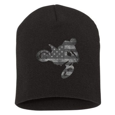 Dirt Bike American Flag Motocross Enduro Short Acrylic Beanie