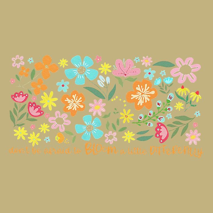 Dont Be Afraid to Bloom a Little Differently Flowers Autism Button