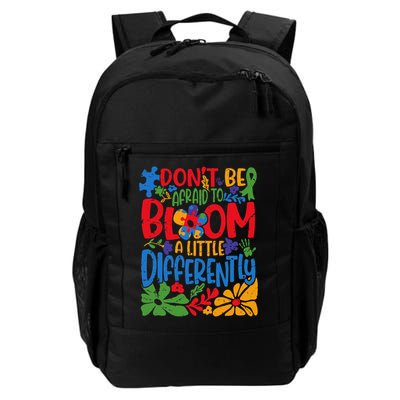 Dont Be Afraid to Bloom a Little Differently Flowers Autism Daily Commute Backpack