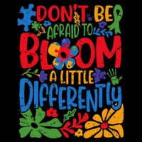 Dont Be Afraid to Bloom a Little Differently Flowers Autism Drawstring Bag