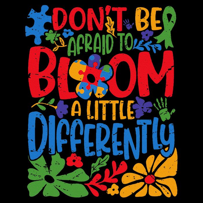Dont Be Afraid to Bloom a Little Differently Flowers Autism Drawstring Bag