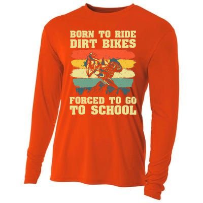 Dirt Bike Art For Motocross Dirt Bike Rider Cooling Performance Long Sleeve Crew