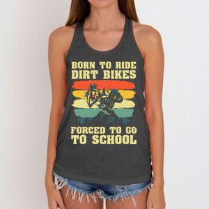 Dirt Bike Art For Motocross Dirt Bike Rider Women's Knotted Racerback Tank