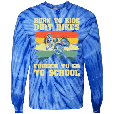 Dirt Bike Art For Motocross Dirt Bike Rider Tie-Dye Long Sleeve Shirt