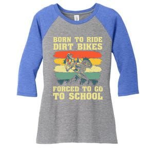 Dirt Bike Art For Motocross Dirt Bike Rider Women's Tri-Blend 3/4-Sleeve Raglan Shirt