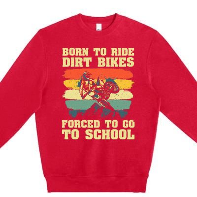 Dirt Bike Art For Motocross Dirt Bike Rider Premium Crewneck Sweatshirt