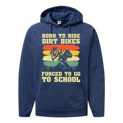 Dirt Bike Art For Motocross Dirt Bike Rider Performance Fleece Hoodie