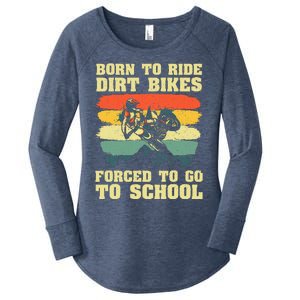 Dirt Bike Art For Motocross Dirt Bike Rider Women's Perfect Tri Tunic Long Sleeve Shirt