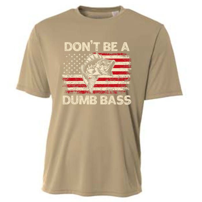 DonT Be A Dumb Bass Vintage Usa Flag Funny Bass Fishing Cooling Performance Crew T-Shirt