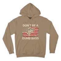 DonT Be A Dumb Bass Vintage Usa Flag Funny Bass Fishing Hoodie