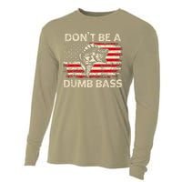 DonT Be A Dumb Bass Vintage Usa Flag Funny Bass Fishing Cooling Performance Long Sleeve Crew