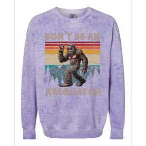 DonT Be An Assquatch Outdoor Sasquatch Colorblast Crewneck Sweatshirt