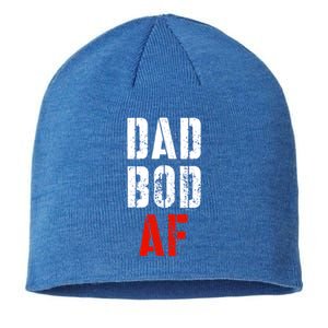 Dad Bod Af Funny Fitness Father's Day Working On My Dad Bod Funny Gift Sustainable Beanie