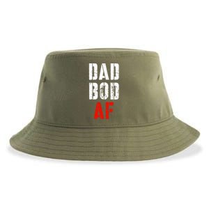 Dad Bod Af Funny Fitness Father's Day Working On My Dad Bod Funny Gift Sustainable Bucket Hat