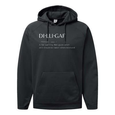 D.I.L.L.I.G.A.F Biker Attitude Sarcastic Dont Bother Me Warning Performance Fleece Hoodie