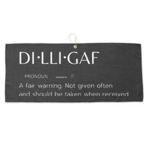 D.I.L.L.I.G.A.F Biker Attitude Sarcastic Dont Bother Me Warning Large Microfiber Waffle Golf Towel