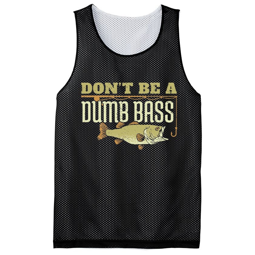 Don't Be A Dumb Bass Fishing Googan Pun Mesh Reversible Basketball Jersey Tank