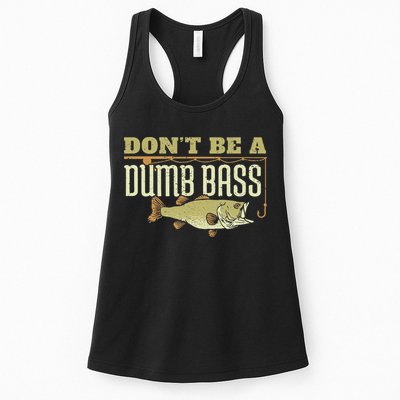Don't Be A Dumb Bass Fishing Googan Pun Womens Tank Top