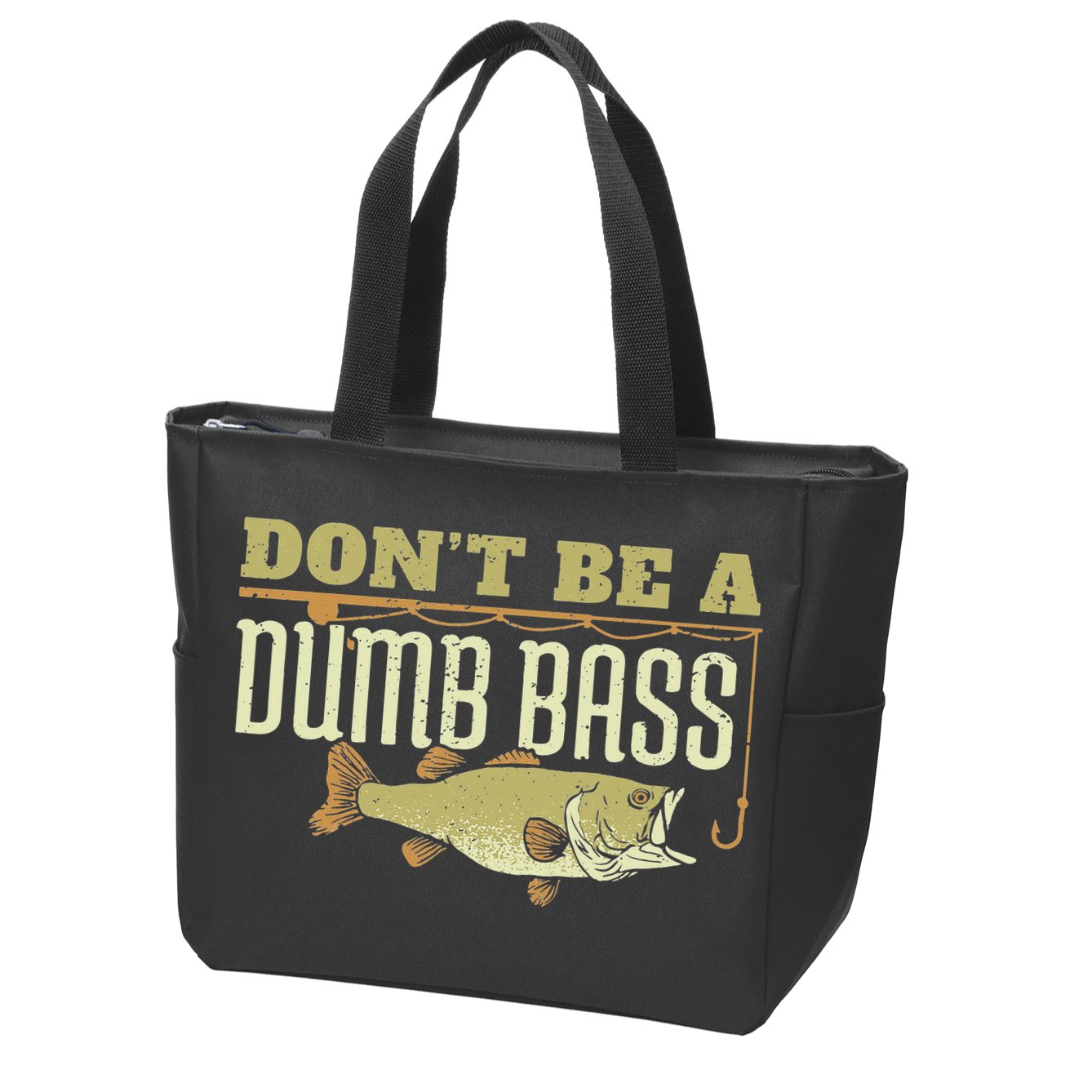Don't Be A Dumb Bass Fishing Googan Pun Zip Tote Bag