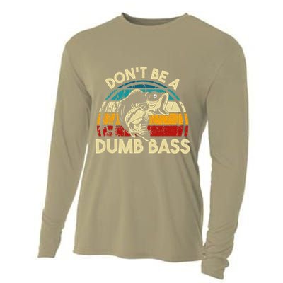 DonT Be A Dumb Bass Funny Fishing Quote Funny Fishing Meme Cooling Performance Long Sleeve Crew