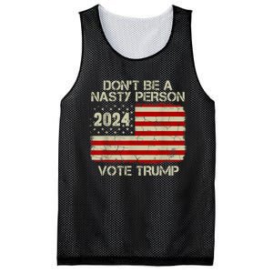 Don’t Be A Nasty Person Vote Trump 2024 USA Flag Mesh Reversible Basketball Jersey Tank