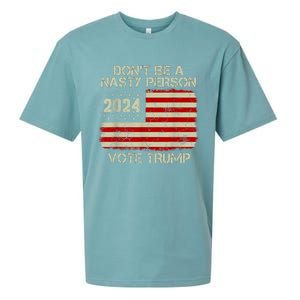 Don’t Be A Nasty Person Vote Trump 2024 USA Flag Sueded Cloud Jersey T-Shirt