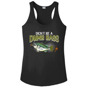 DonT Be A Dumb Bass Funny Fisherman Fishing Gift Ladies PosiCharge Competitor Racerback Tank