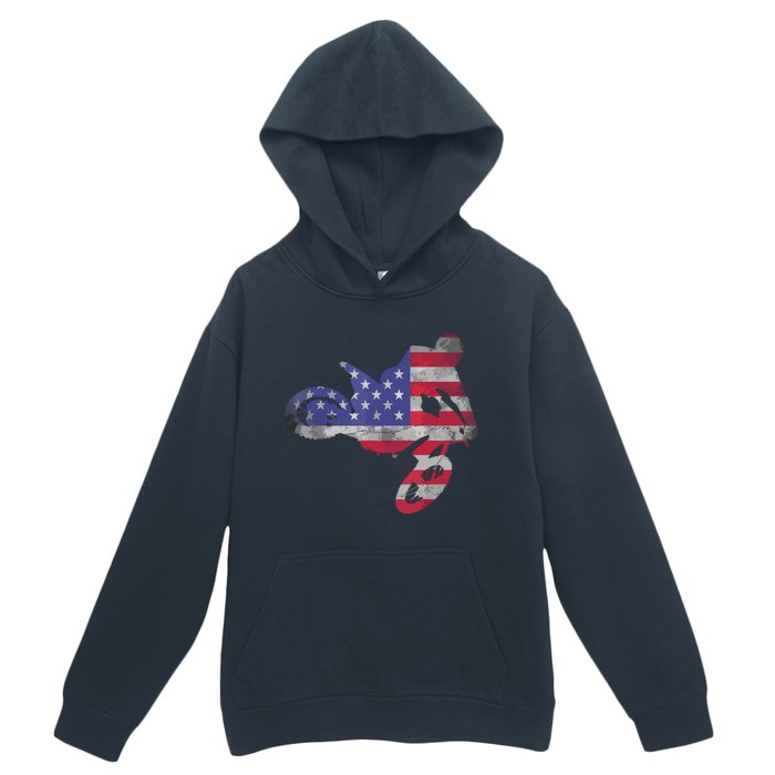 Dirt Bike American Flag Motocross Urban Pullover Hoodie