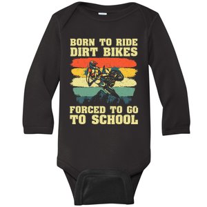 Dirt Bike Art For Motocross Dirt Bike Rider Baby Long Sleeve Bodysuit