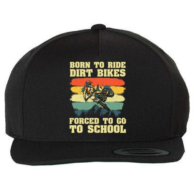 Dirt Bike Art For Motocross Dirt Bike Rider Wool Snapback Cap