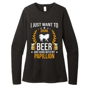 Drink Beer And Hang With My Papillion Dog Lover Womens CVC Long Sleeve Shirt