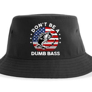 Dont Be A Dumb Bass Fathers Day Funny Fishing Dad Sustainable Bucket Hat