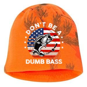 Dont Be A Dumb Bass Fathers Day Funny Fishing Dad Kati - Camo Knit Beanie