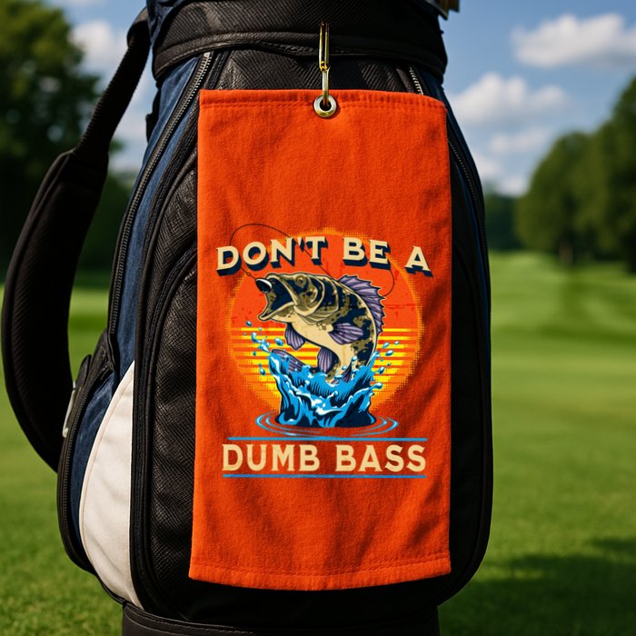 DonT Be A Dumb Bass Funny Fish Golf Towel