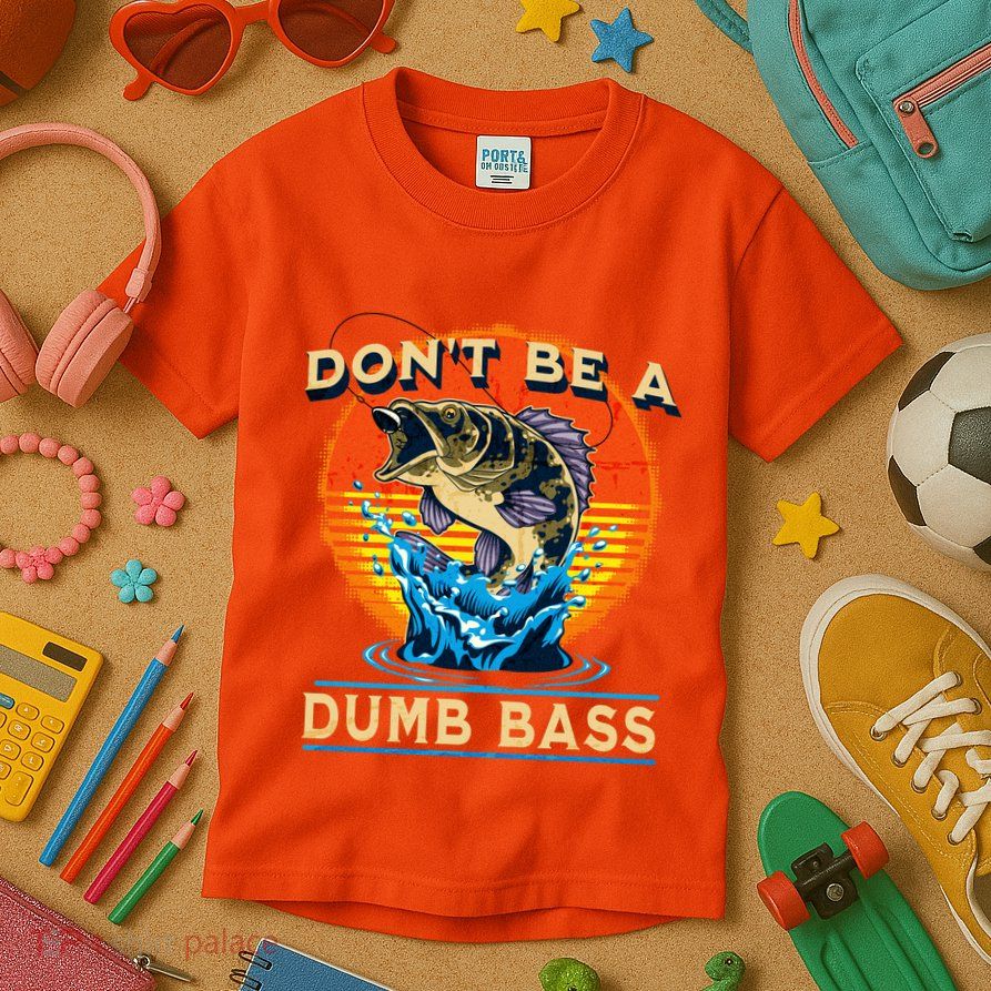 DonT Be A Dumb Bass Funny Fish Kids T-Shirt